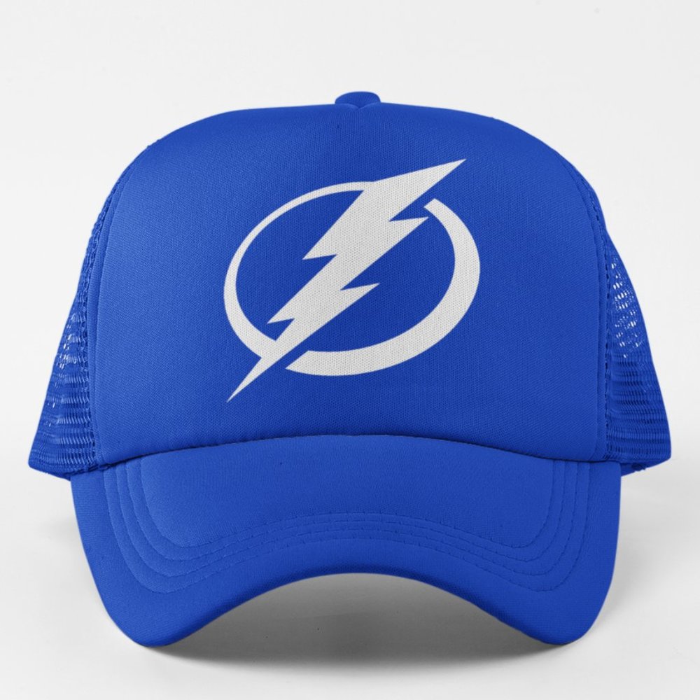 NEW Tampa Bay Lightning Logo Foam Trucker Mesh Snapback Hat ROYAL